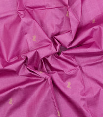 BubbleGum Pink Woven Tussar Silk Saree With Floral Motifs-TU3259