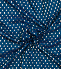 Navy Blue Woven Blended Satin Saree With Floral Zari Motifs-BL6010