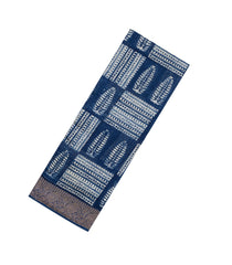 Indigo Printed Chanderi Cotton Saree With Zari Border-CC1550