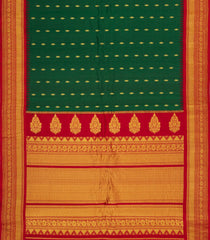 Green Handloom Gadwal SICO Saree With Cotton Body & Silk Border-GA0389