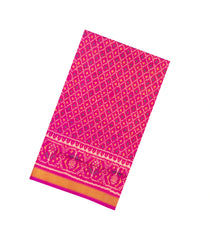 Pink Handloom Rajkot Patola Ikat Silk Saree With Tie & Dye Motifs-IK0505