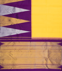 Yellow Handloom Korvai Half & Half Kanchipuram Silk Saree -KA15854