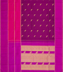 Magenta Handloom Kanchipuram Silk Saree With Zari Buttas-KA15283