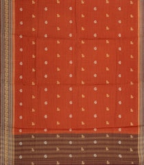 Red Woven Blended Viscose With Zari Checks & Buttas-BL5553