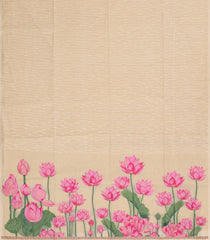 Taupe Printed Blended Exclusive Chanderi Saree With Jhalar-BL5825