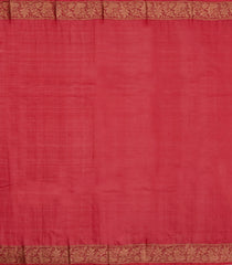 Red Woven Tussar Silk Saree With Floral Buttas-TU3580