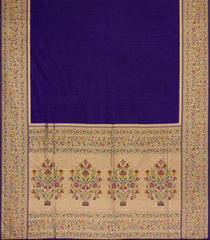 Violet Woven Art Dupion Saree With Meena Floral Border-BL5950