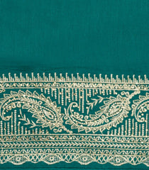 Sea Green Woven Synthetic Blended Saree With Embroidered Motifs-EN2038