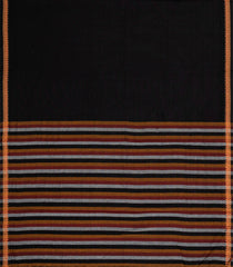 Black Woven Bengal Cotton Saree With Floral Border-BG1906