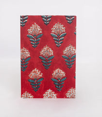Crimson 9 X 6 Inch Bagru Dabu Block Printed 96 Page Handmade Notebook-ACS1022