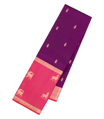 Magenta Handloom Kanchipuram Silk Saree With Buttas-KA16133