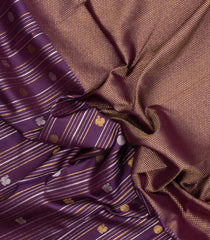Dark Purple Handloom Kanchipuram Silk Saree With Coin Motifs-KA15781