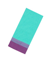 Turquoise Woven Bengal Cotton Saree With Contrast Border-BG1733