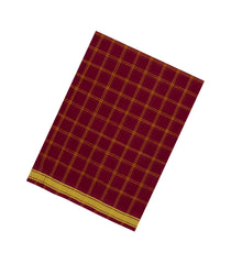 Crimson Woven Kadappa Cotton Saree With Checks-KN0759