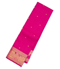 Hot Pink Handloom Seven Wonders Silk Saree With 7 Wonders In Border & Pallu-KA13121