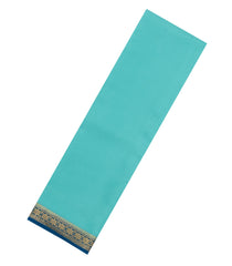 Turquoise Woven Mysore Silk Saree With Contrast Zari Border-MS3820