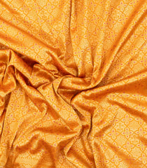 Mustard Woven Pure Silk Saree With Meena Motifs & Hand Embroidered Selvage-EN1800