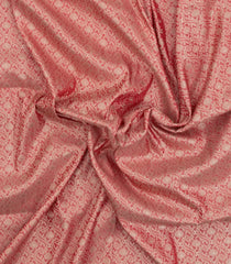 Peach Woven Art Dupion Saree With Floral Zari Motifs-BL5971