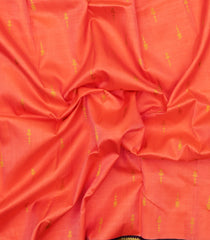 Peach Handloom Korvai Kanchipuram Silk Saree With Zari Buttas-KA15835