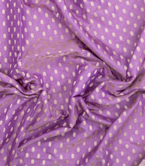 Lavender Handloon Banarasi Silk Saree With Floral Zari Motifs-BE1926