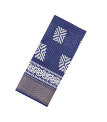 Steel Blue Printed Synthetic Dola Silk Saree With Zari Border-BL5035