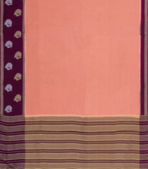 Light Peach Woven Blended Viscose Saree With Contrast Border-BL5529