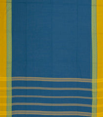 Blue Woven Bengal Cotton Saree With Contrast Border-BG1731