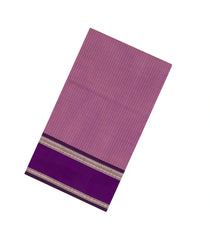 Lilac Handloom Silk Cotton Saree With Zari Stripes-SC4220