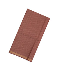 Brown Woven Tussar Silk Saree With Wave Motifs & Zari Border-TU3538