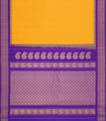 Yellow Handloom Gadwal SICO Saree With Cotton Body & Silk Border-GA0293