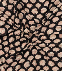 Black Printed Jaipur Cotton Saree With Border-JC1841