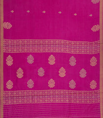 Hot Pink Woven Tussar Silk Saree With Peacock Buttas-TU3273