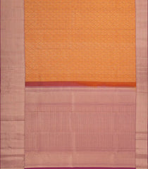 Rust Handloom Kanchipuram Silk Saree With Meena Floral Motifs-KA14748
