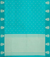 Turquoise Woven Art Dupion Saree With Floral Zari Buttas-BL5941