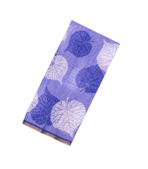 Lavender Printed Synthetic Linen With Contrast Border-SY0290