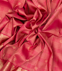 Peach Handloom Soft Silk Saree With Zari Checks & Buttas-SO4315