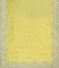 Yellow Embroidered Organza Saree With Buttas-EN2090