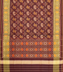 Maroon Handloom Rajkot Patola Silk Saree With Ikat Motifs-IK0439