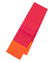 Red Handloom Kanchipuram Silk Saree With Dotted Checks-KA14440
