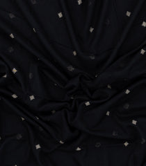 Black Woven Bengal Cotton Saree With Diamond Motifs-BG1818