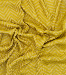 Lime Green Woven Mysore Silk Saree With Chevron Stripes-MS3508