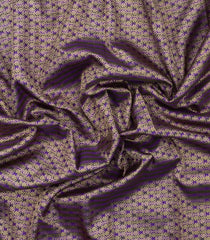 Violet Handloom Korvai Kanchipuram Silk Saree With Meena Floral Motifs-KA15827
