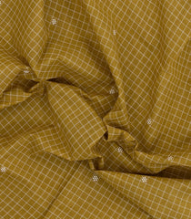 Beige Woven Orissa Cotton Saree With Checks & Buttas-OR0889