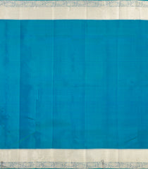 Blue Handloom Kanchipuram Bridal Silk Saree With Floral Motifs-KA16316
