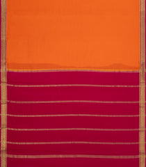 Orange Woven Mysore Silk Saree With Contrast Zari Border-MS3585