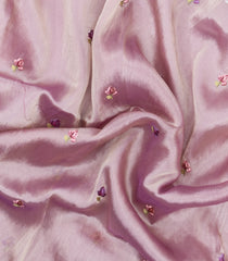 Lilac Embroidered Synthetic Tissue Saree With Floral Motifs-SY0569