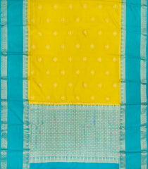 Lime Green Woven Blended Viscose Saree With Zari Buttas-BL6094