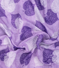 Lavender Printed Synthetic Linen Saree With Floral Motifs-SY0335