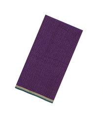 Dark Purple Handloom Maheswari Silk Cotton Saree With Zari Checks-SC4181