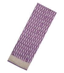 Lavender Printed Chanderi Cotton Saree With Floral Motifs-CC1443